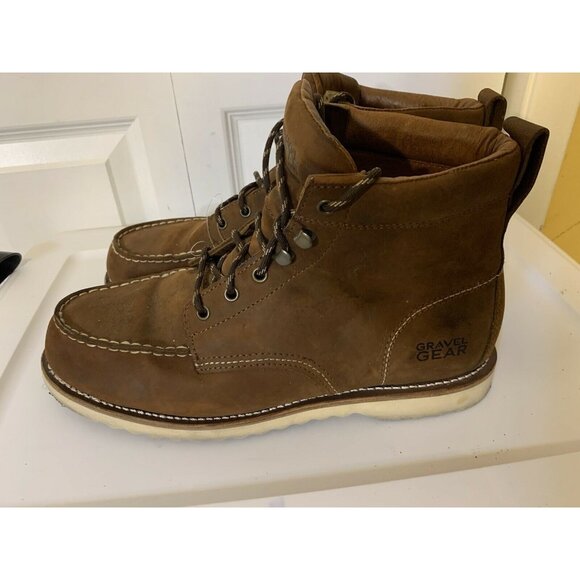 Gravel‎ Gear Men’s Sz 14M 6in Leather Moc Wedge Boot Brown NT008-2 - Picture 6 of 10